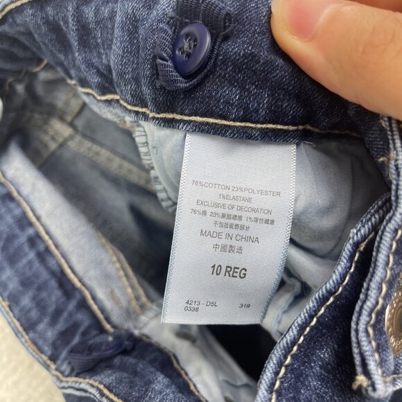 Levis Girlfriend Jeans Adjustable Girl Kids Size 10 Regular Dark Blue - Picture 5 of 9